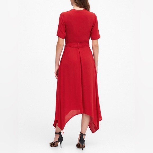 Banana Republic Handkerchief-Hem Wrap Dress Size 6 - Picture 2 of 8